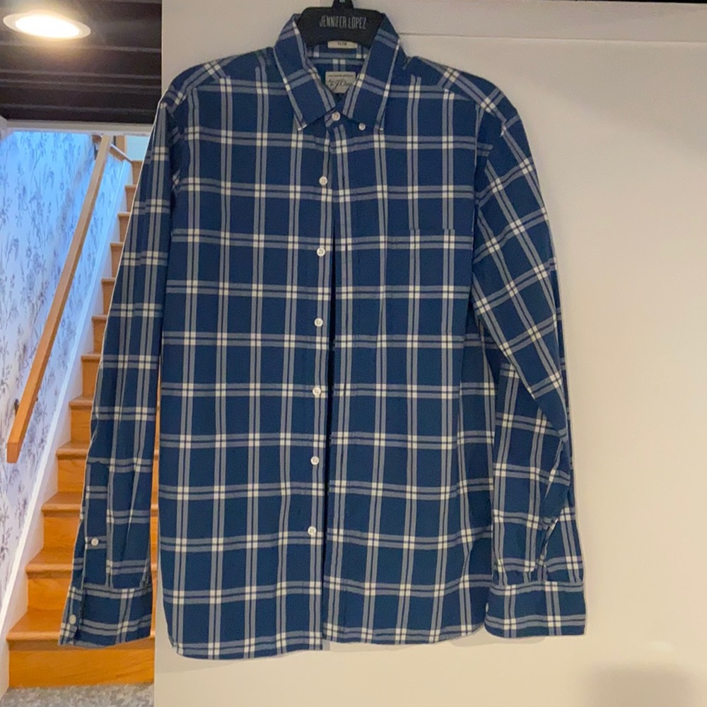 Mens J. Crew slim fit button down shirt - navy/white